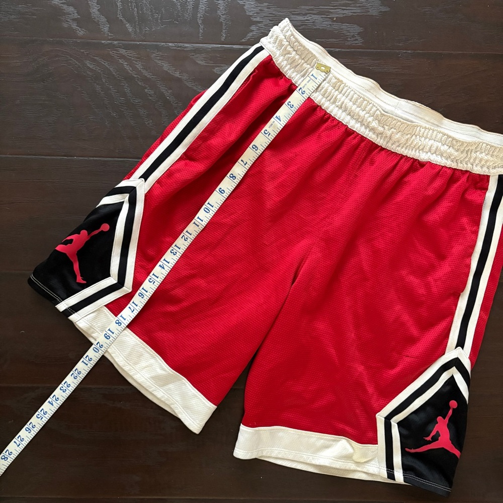 Jordan Jumpman Red Black & White Basketball Shorts - Picture 10 of 13
